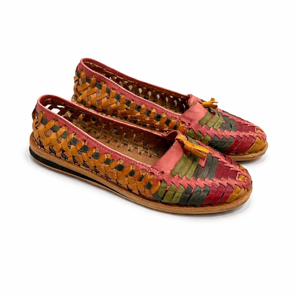 Gallitos Leather Huarache Flats – Kids Size 2 – Made in Mexico – New